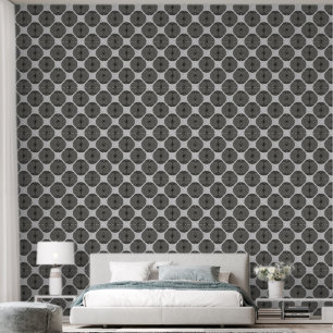 Papier Peint Fleur noir texturée minimaliste pop audacieuse