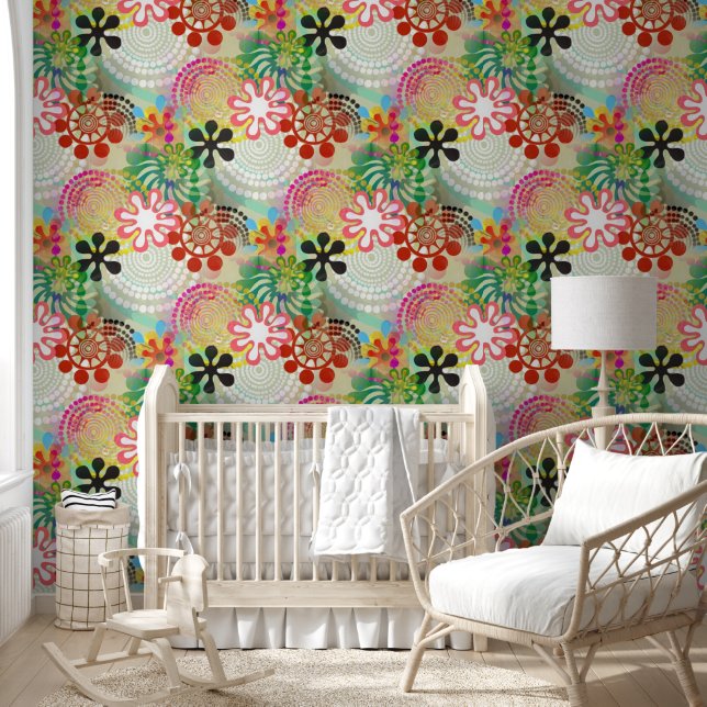 Papier Peint Fleur Power Floraisons motif sans couture 20 (Enfants)