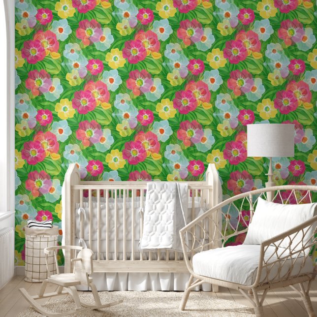 Papier Peint Fleur Power Floraisons motif sans couture 4 (Enfants)
