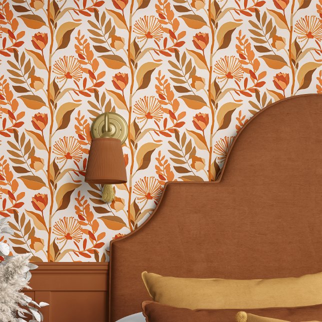 Papier Peint Fleur Retro Bohème (Créateur téléchargé)