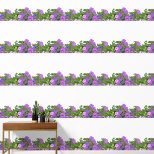 Papier Peint Fleur sauvage Floral violet violet vert Feuille Co