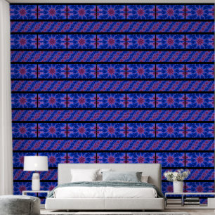 Papier Peint Fleur sauvage Rouge Dans Le Bleu 2