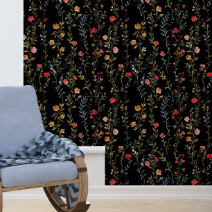 Papier Peint Fleur sur vignes noires