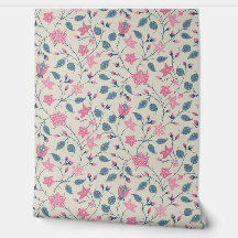 Fleur Traînante - Paisley - Rose Pâle et Bleu Pous
