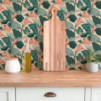 Fleur tropicale pêche et vert