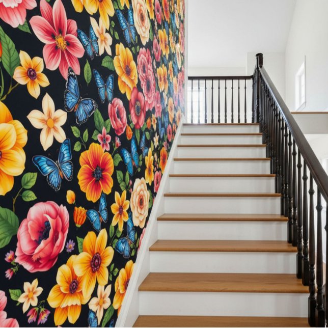 Papier Peint Fleurs Botaniques Brillantes  (Créateur téléchargé)