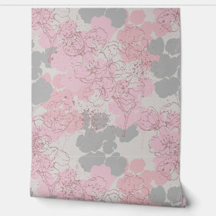 Papier Peint Fleurs bouffantes Abstrait paysage de rêve floral