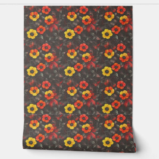 Papier Peint Fleurs de feu sur un arrière - plan sombre