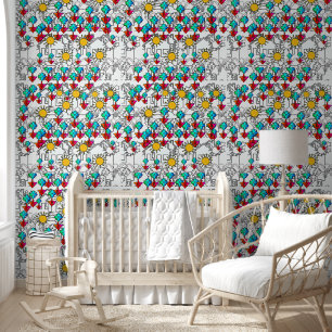 Papier Peint Fleurs de la maison Enfants au soleil