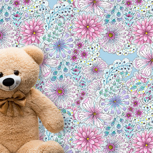 Papier Peint Fleurs de prairie Pastel Bohème Enchantant