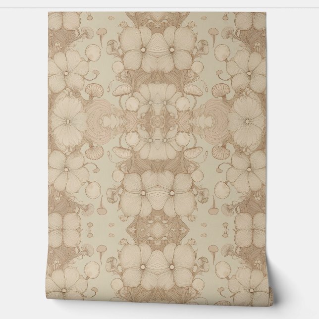 Papier Peint Fleurs de style vintage (Déroulement)