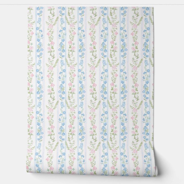 Papier peint Fleurs délicates du pays français (Déroulement)