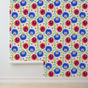 Papier Peint Fleurs et Coeurs d'Imaginaire brillants joliment c