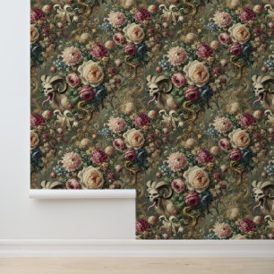Papier Peint Fleurs 🩸 langue écaillée - gothique victorien