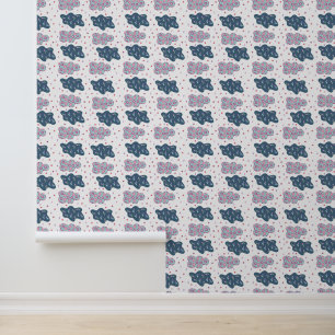 Papier Peint fleurs nuages motif