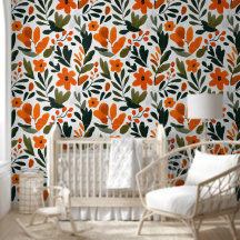 Fleurs oranges vibrantes motif floral de printemps