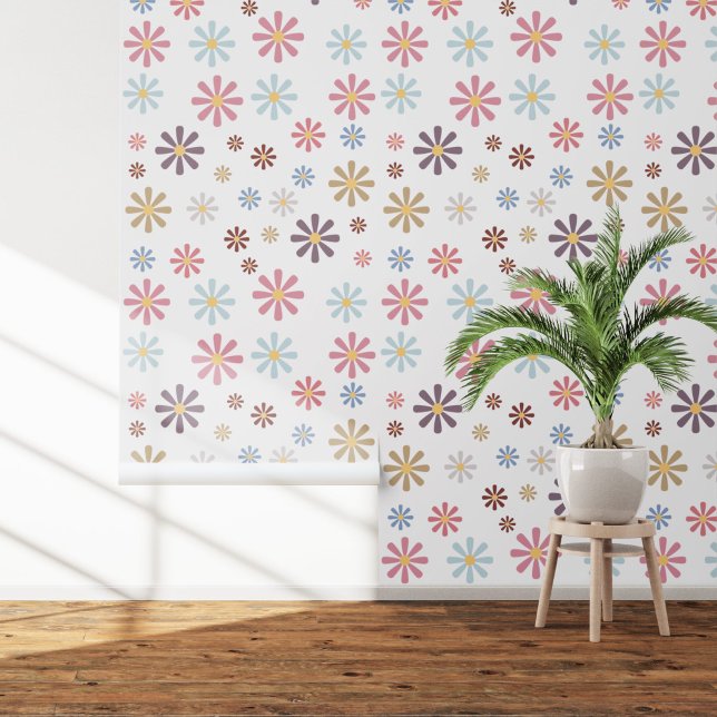 Papier Peint Fleurs Pastel (Pastel Flowers Wallpaper)