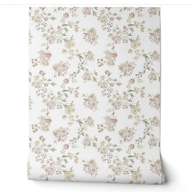 Papier peint fleurs pastel (Déroulement)