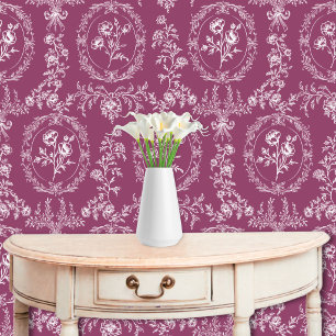 Papier Peint Fleurs Rococo Vintage Motif Floral Classique