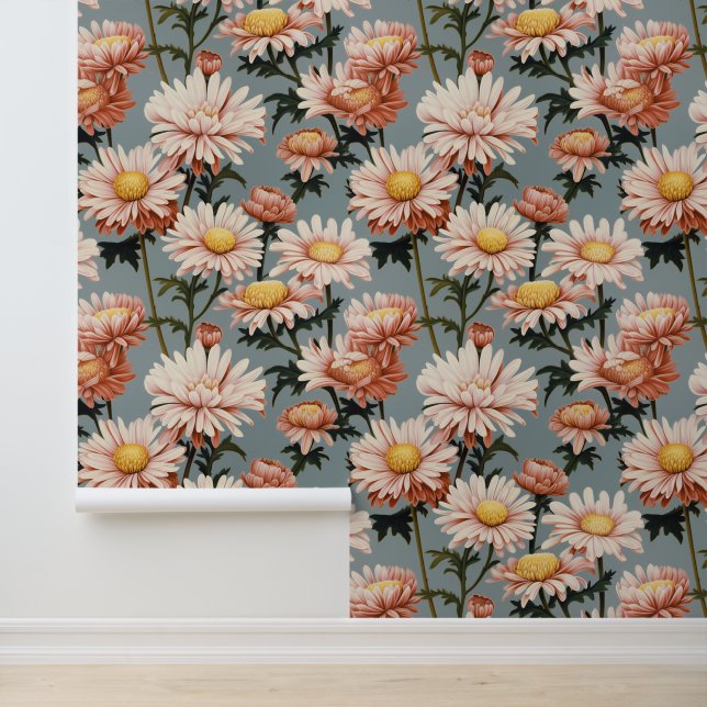 Papier Peint Fleurs rose pastel (Application)