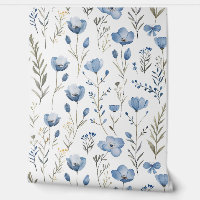 Fleurs sauvages et botaniques bleus vintages