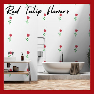 Papier Peint Fleurs simples et magnifiques de tulipes rouges
