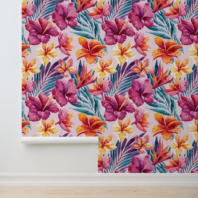 Papier Peint Fleurs tropicales (Application)