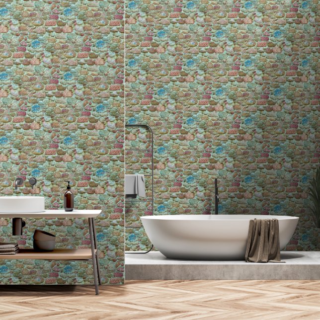 Papier Peint Flint Rock Wall Render (Salle de bain)
