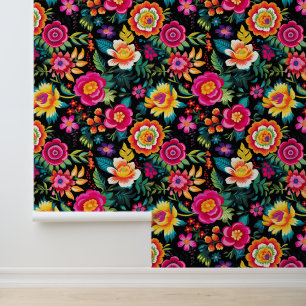 Papier Peint Floraison complexe du folklore mexicain
