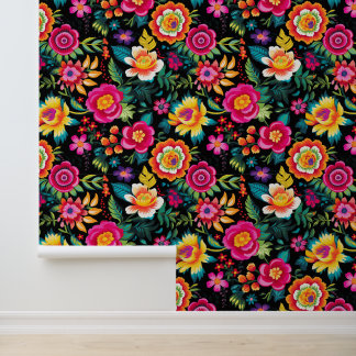Papier Peint Floraison complexe du folklore mexicain