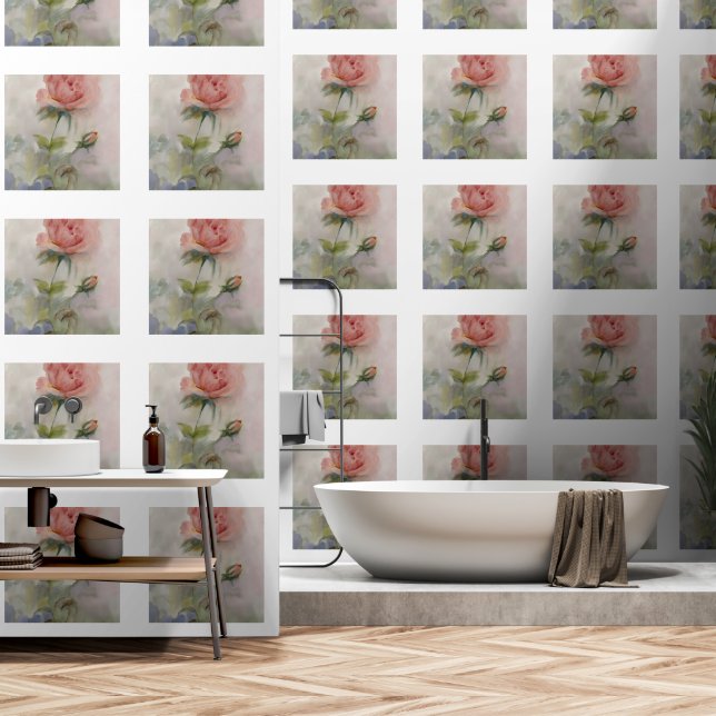 Papier Peint Floral  (Salle de bain)