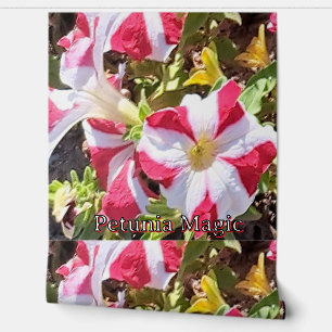 Papier peint floral à pétunias rouges et blancs –