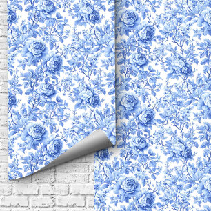 Papier peint floral aux roses bleues sophistiquées