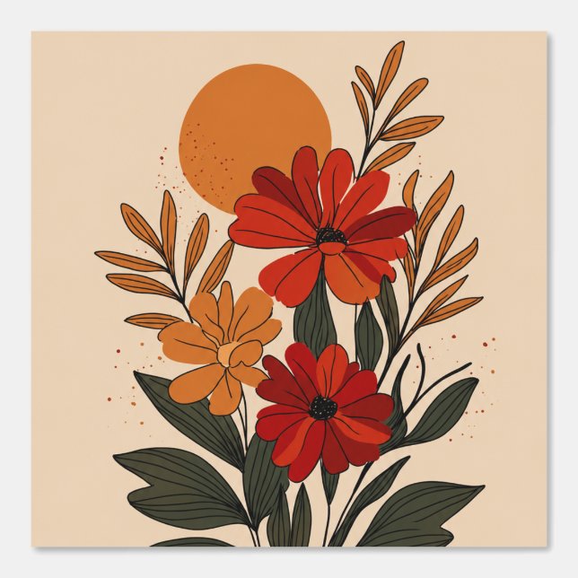 Papier peint floral botanique moderne (Recto)
