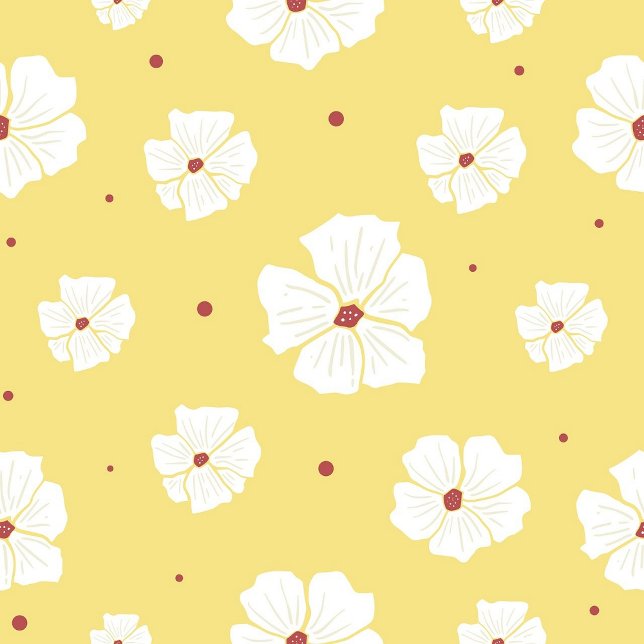 Papier Peint Floral Citron Et Blanc (Créateur téléchargé)