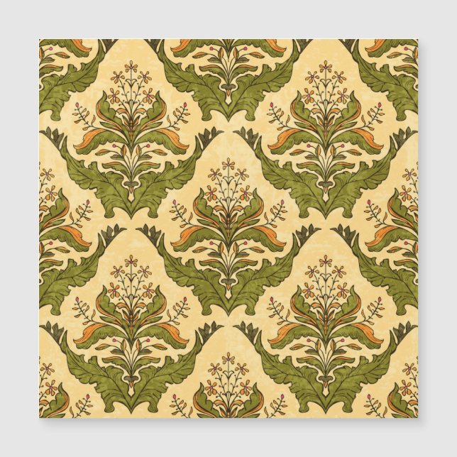 Papier peint floral classique : damassé stylisé. (Devant)