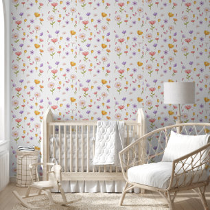 Papier peint floral délicat