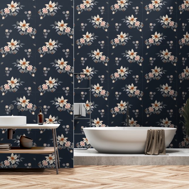 Papier Peint Floral élégant et intemporel (Salle de bain)