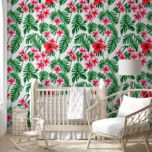 Papier Peint Floral fleurs tropicales Hawaiian île motif