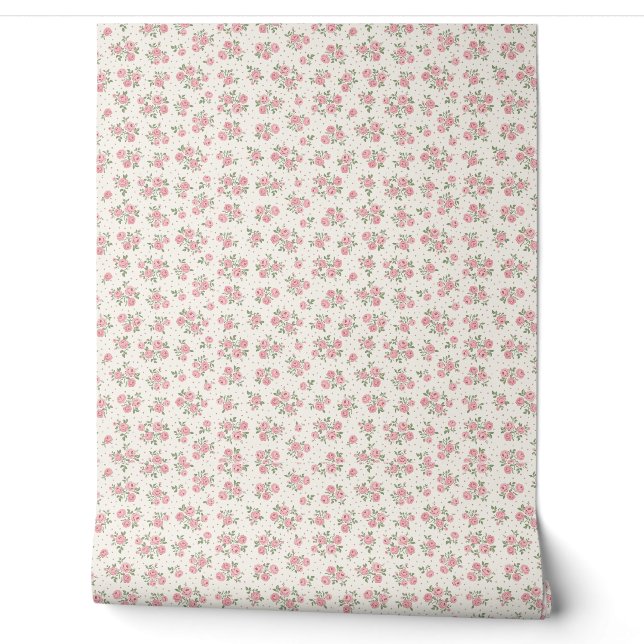 Papier peint floral miniature pour maison de poupé (Déroulement)