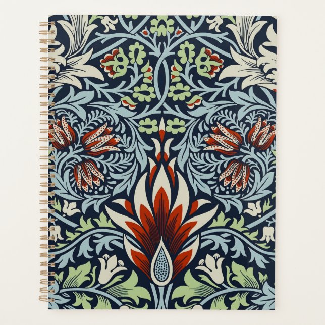 Papier peint floral Morris Navy Blue Snakeshead (Devant)