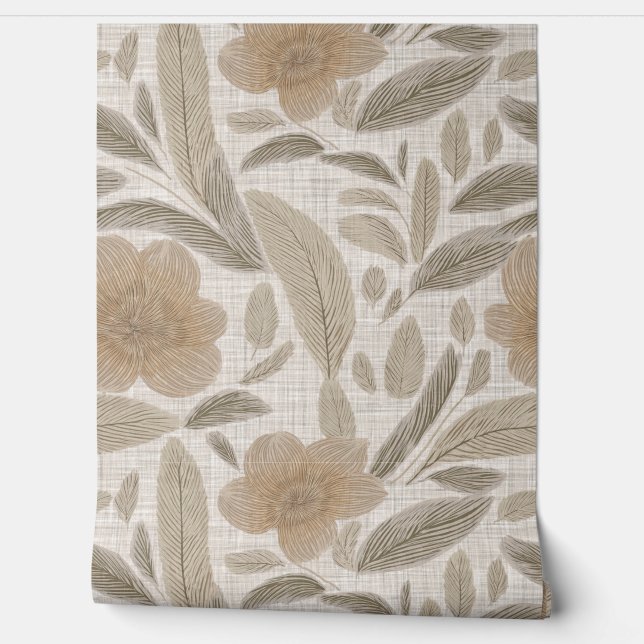 Papier Peint Floral naturel texturé (Déroulement)