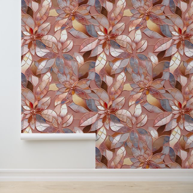 Papier Peint Floral or rose (Application)