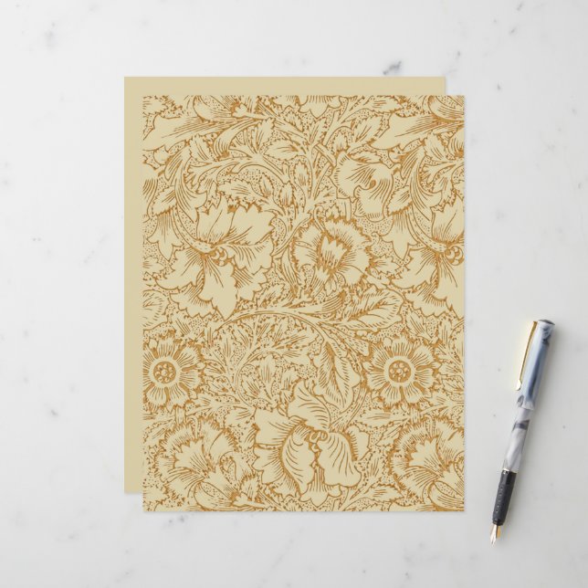 Papier peint floral Poppy de William Morris (Devant/Arrière en situation)