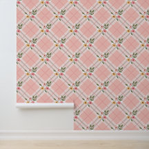 Papier peint floral rose