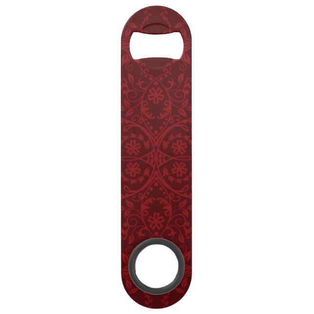 Papier peint floral rouge détaillé (Devant)