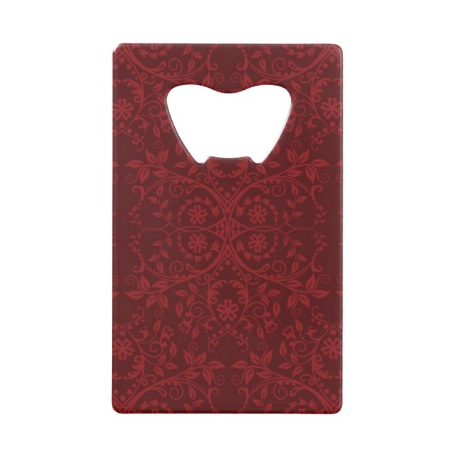 Papier peint floral rouge détaillé (Devant)