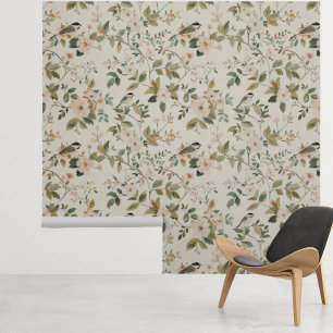 Papier Peint Floral Song Bird Light Joli Motif