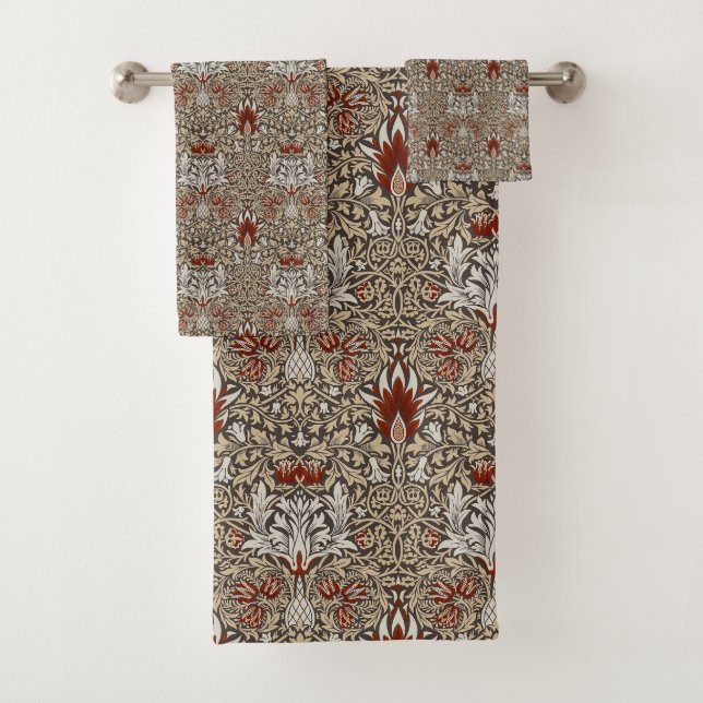 Papier peint floral Terreux Brun de William Morris (En situation)