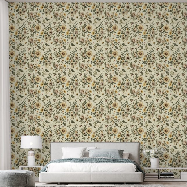 Papier peint floral : Transformez vos murs avec la (Chambre à coucher)